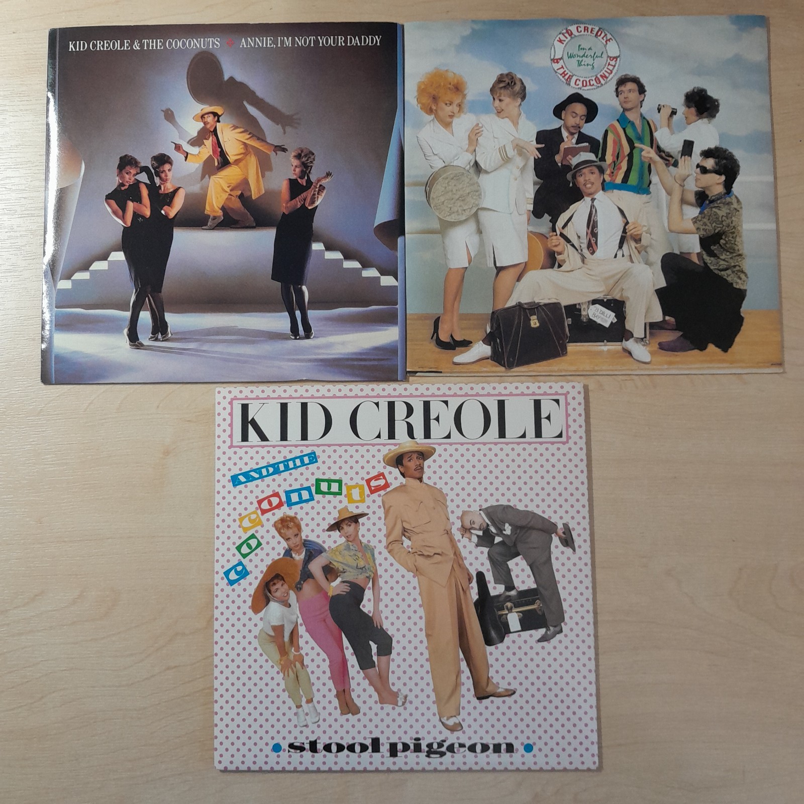 KID CREOLE & COCONUTS - 3x7"S POP LATIN JOB LOT - STOOL PIGEON/ANNIE/WONDERFUL