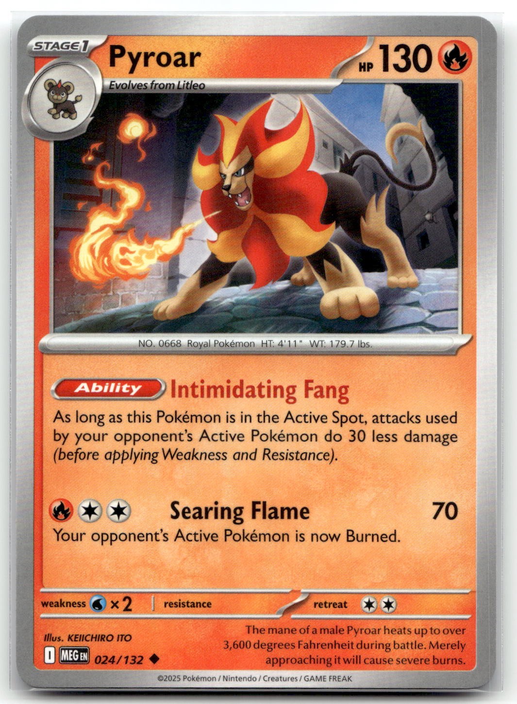 Pyroar 024/132 ME01: Mega Evoluzione Pokemon Non Comune TCG NM