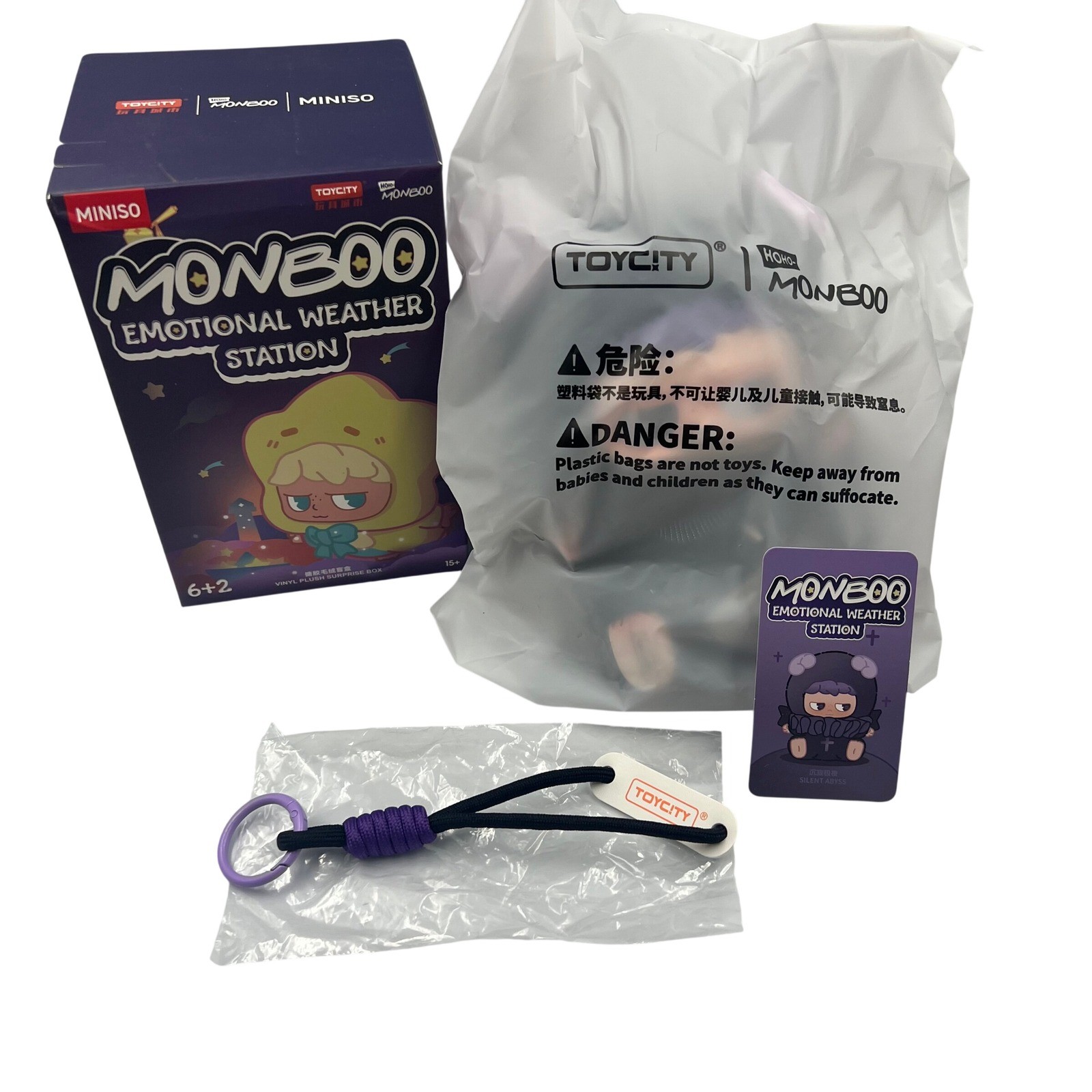 TOYCITY MINISO MONBOO Stazione Meteo Emozionale Silenzioso Abisso Peluche Ciondolo Giocattolo