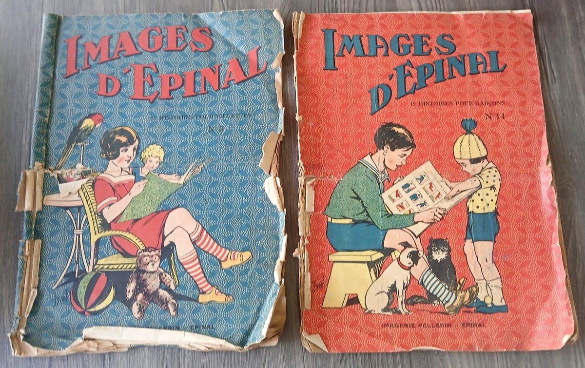 lot 2 albums IMAGES IMAGERIE D'EPINAL pour fillettes 3 PELLERIN pour graçon 14