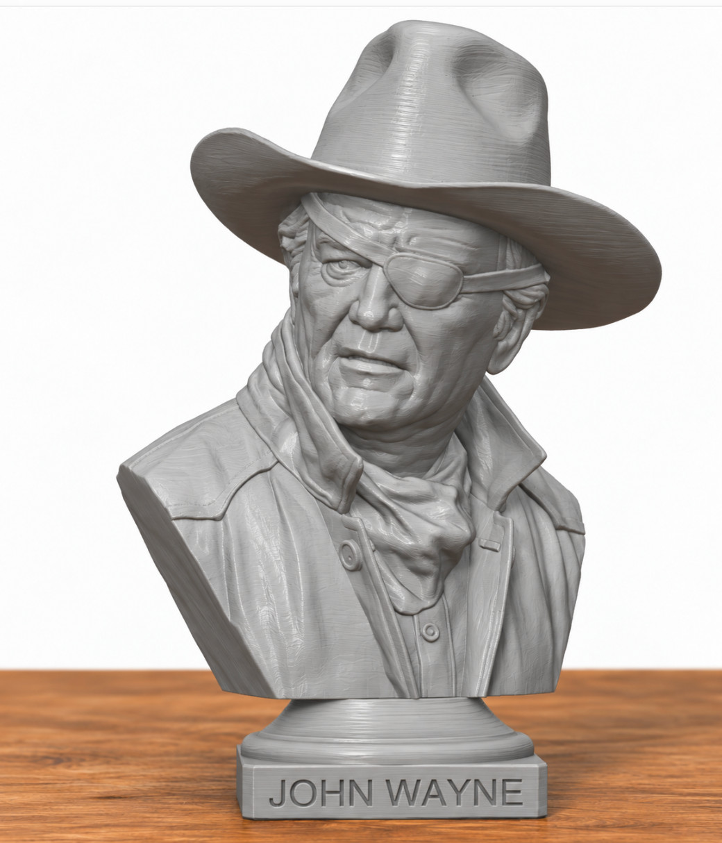 John Wayne, Busto, Rooser Cogburn, True Grit, Cowboy, Western, Classico, Icona