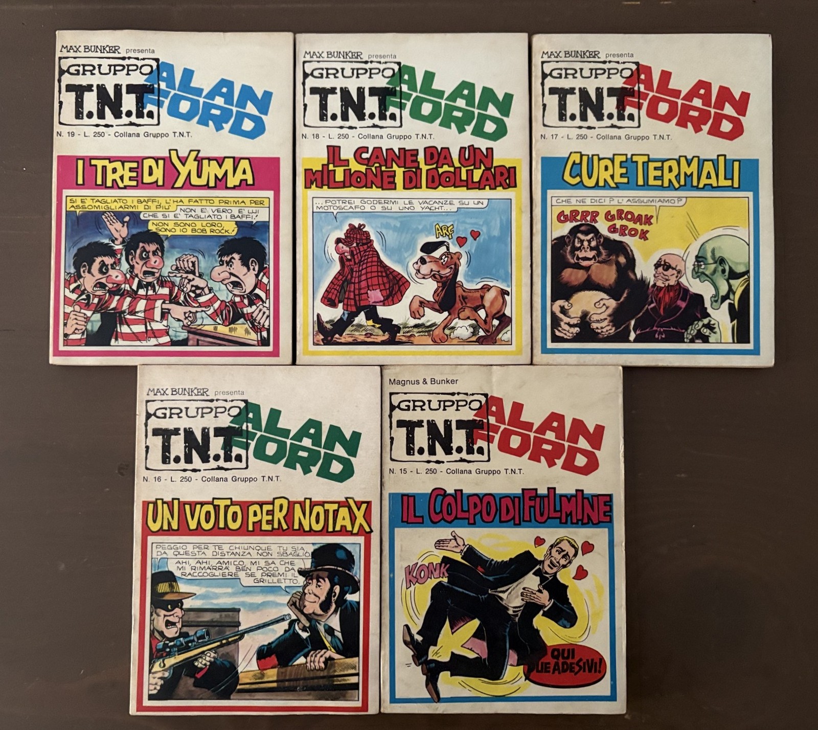 Alan Ford Gruppo T.N.T. da n. 15 a 19 - ed. Corno