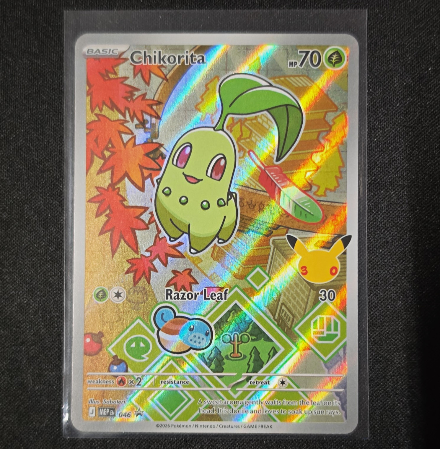 The Pokémon Company Chikorita #46 MEP EN Promo Primo Partner Serie 2