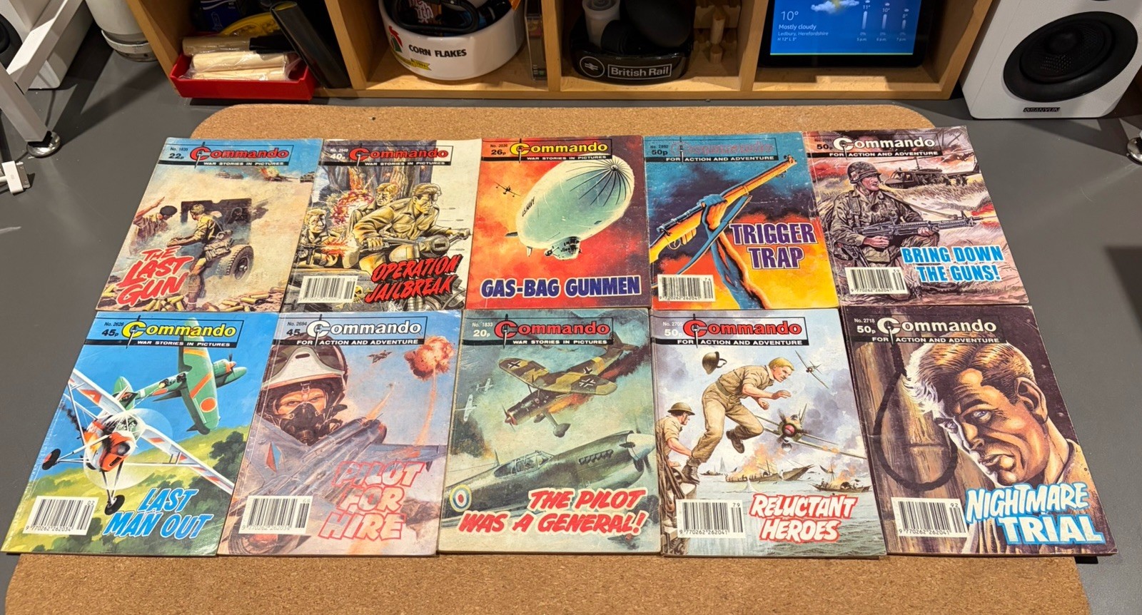 Vintage Job Lot Of 10 Commando War Comics WW2 Themed