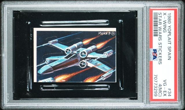 PSA 4 MC X-WING FIGHTER 1980 YOPLAIT SPAGNA #34 STAR WARS GRADED SKYWALKER *TPHLC