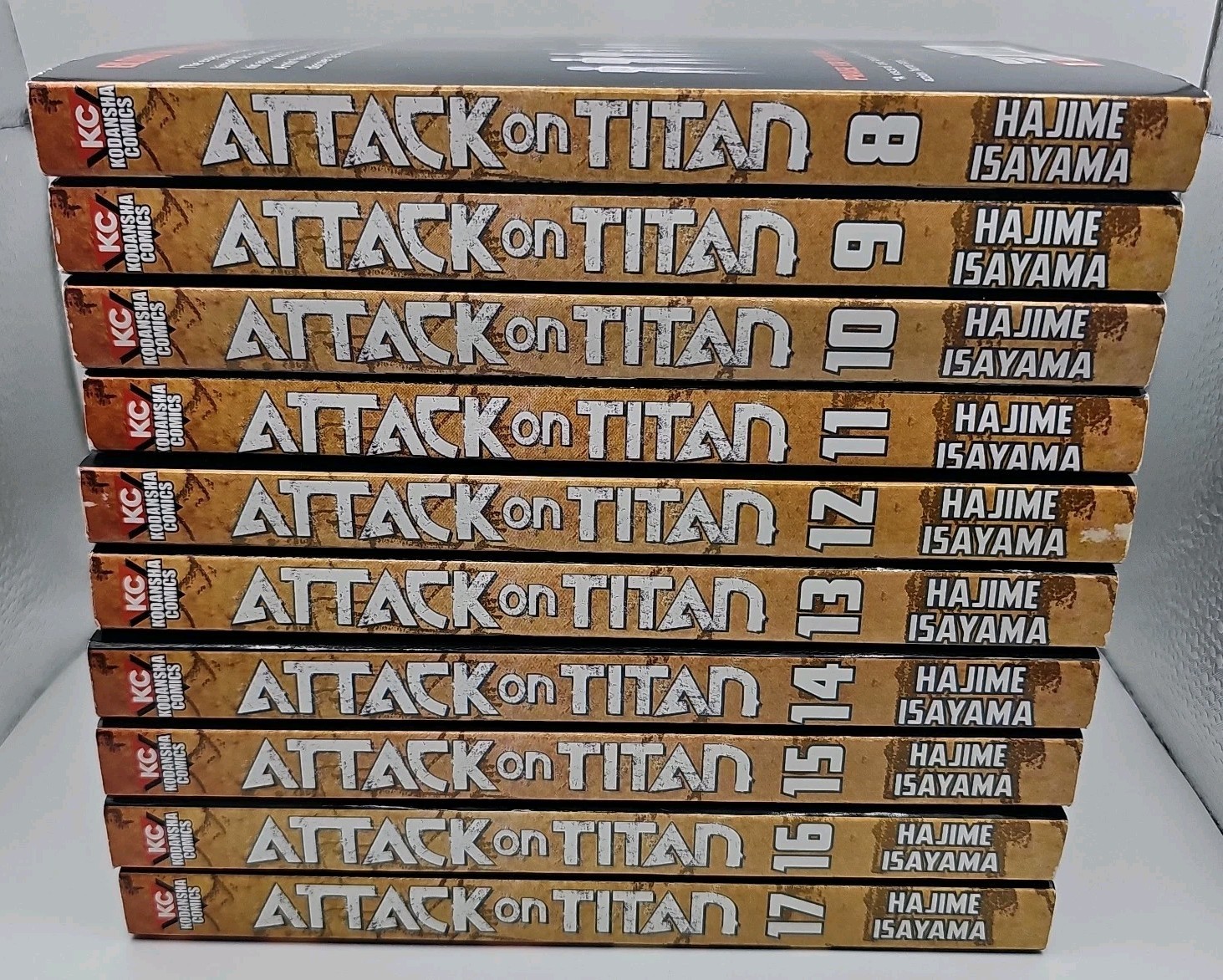 Lot of 10 Attack On Titan Hajime Isayama Vol. 8-17 Manga English Kodansha Comics