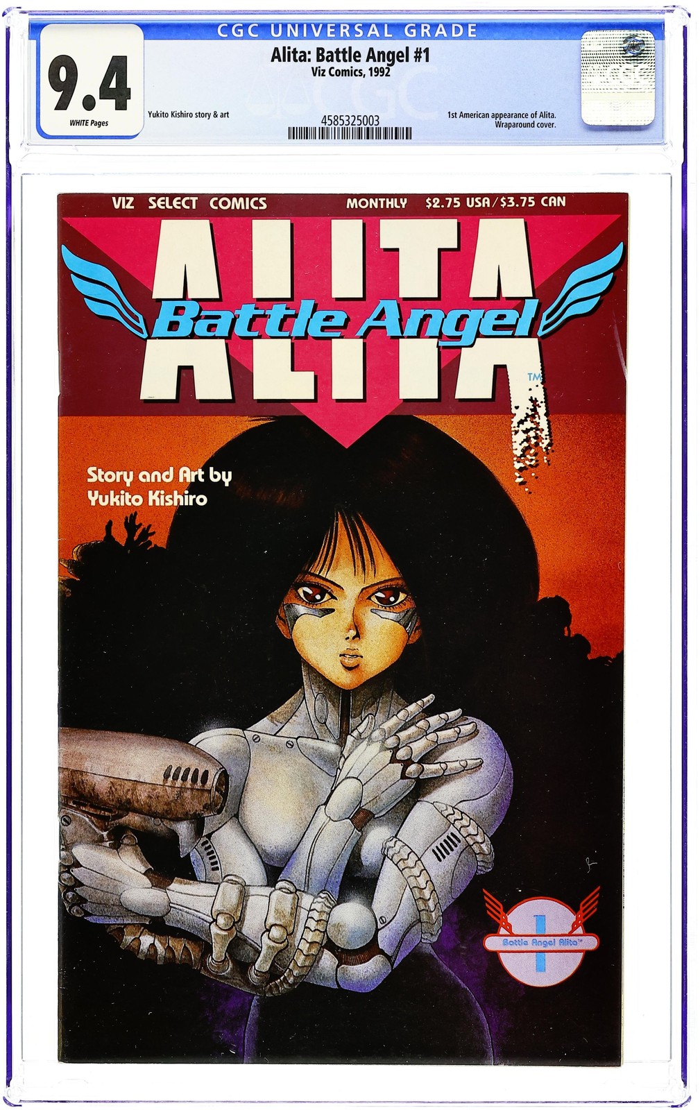 Battle Angel Alita Parte 1 #1 CGC 9.4 1992 4585325003