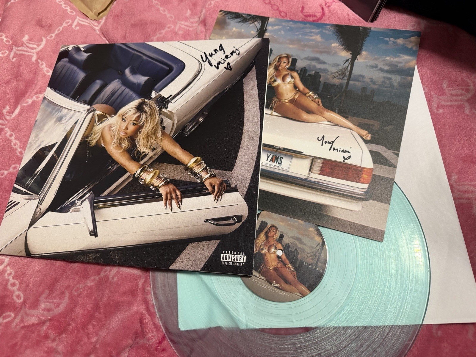 YUNG MIAMI Autographed SIGNED (IN PERSON) COVER & INSERT Watch DIS LP Vinyl
