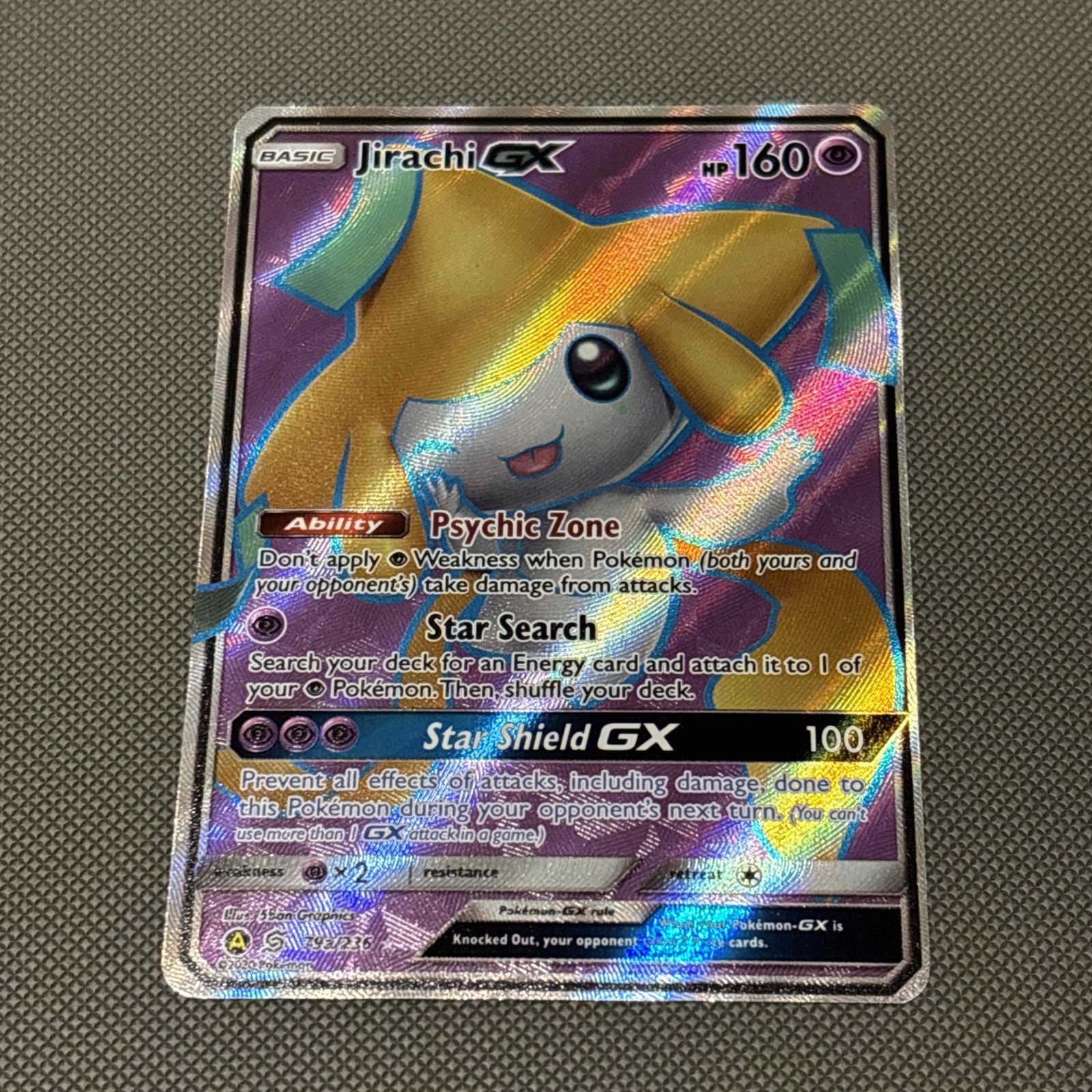 Carta Promo Pokemon Jirachi GX 79a/236 Full Art - Near Mint