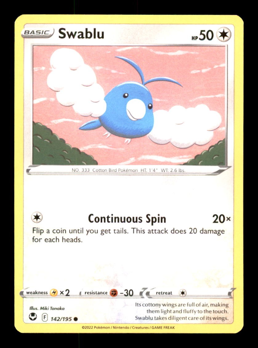 SWABLU 142/195 POKEMON TEMPESTA ARGENTO QUASI NUOVO/M
