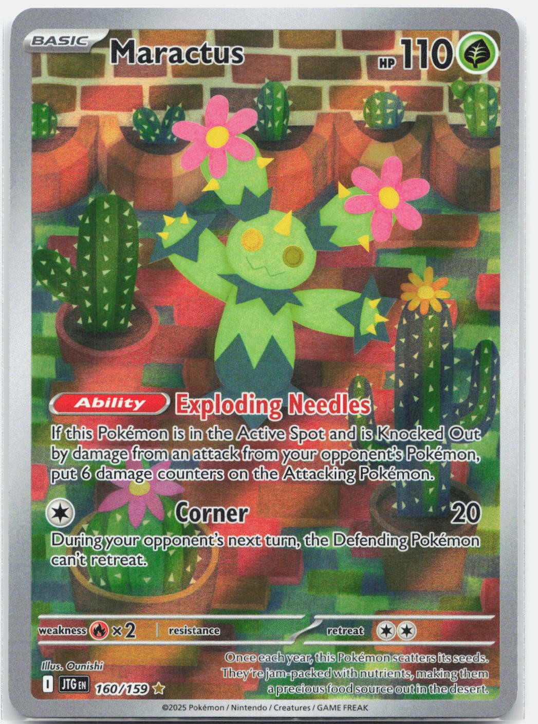MARACTUS 160/159 Illustrazione Rara Viaggio Insieme Pokemon Holo Near Mint