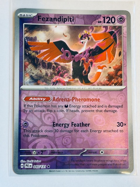 Pokemon TCG Prismatic Evolution Reverse Holo Fezandipiti 045/131