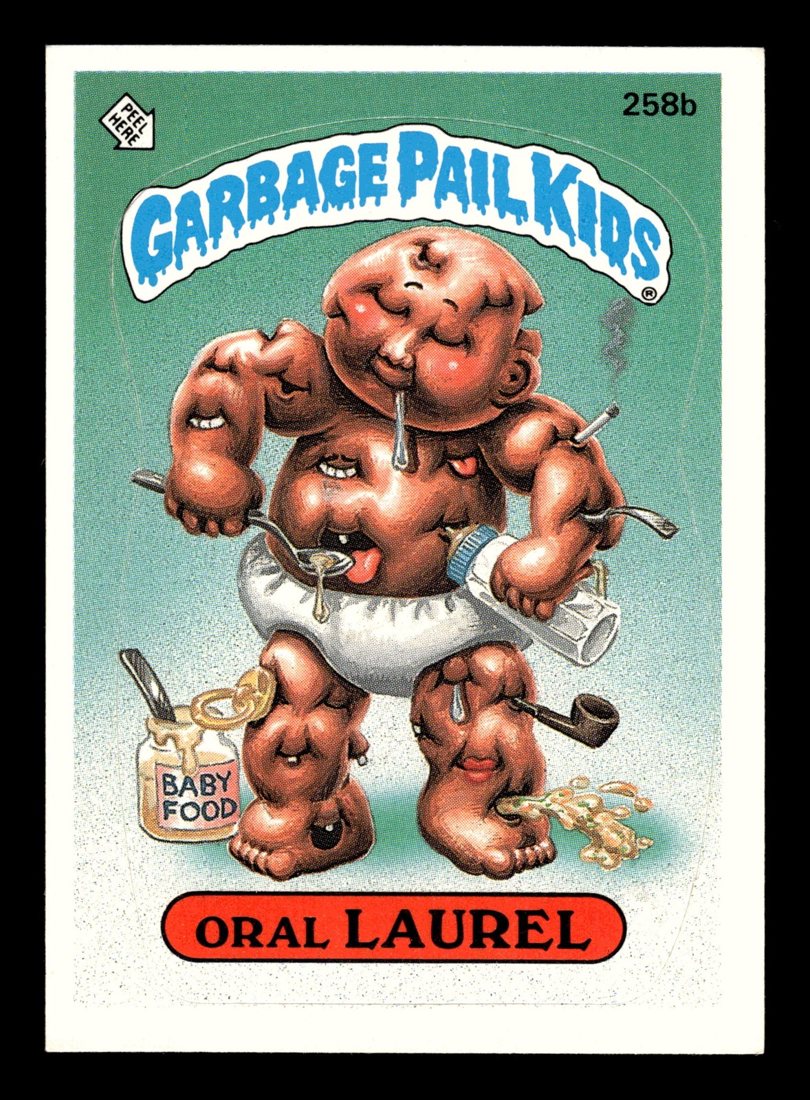 1987 Topps Garbage Pail Kids Series 7 #258b Oral Laurel