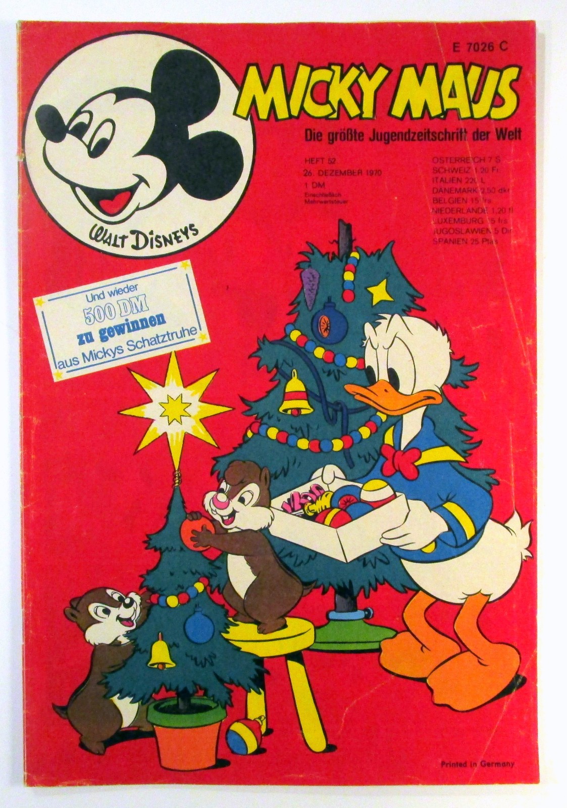Topolino 1970 fascicolo 52 del 26 dicembre 1970 Walt Disney originale Ehapa Editore