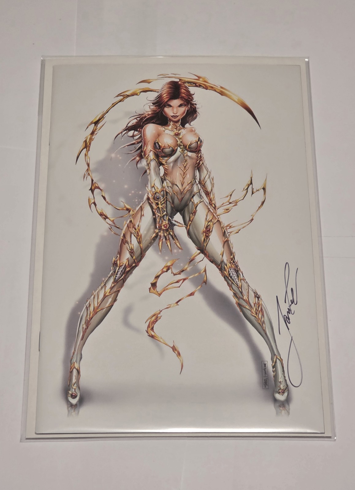 🌟 Witchblade #2 esclusiva Jamie Tyndall variante vergine bianca FIRMATA COA