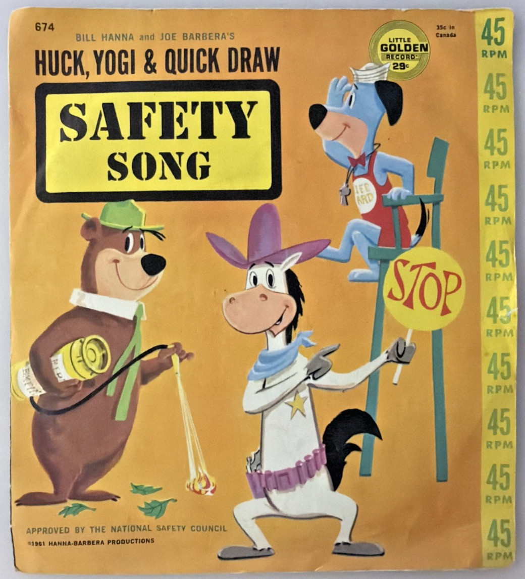 Vintage 1961 Hanna Barbera Yogi Bear - Little Golden Records - rare 45 rpm