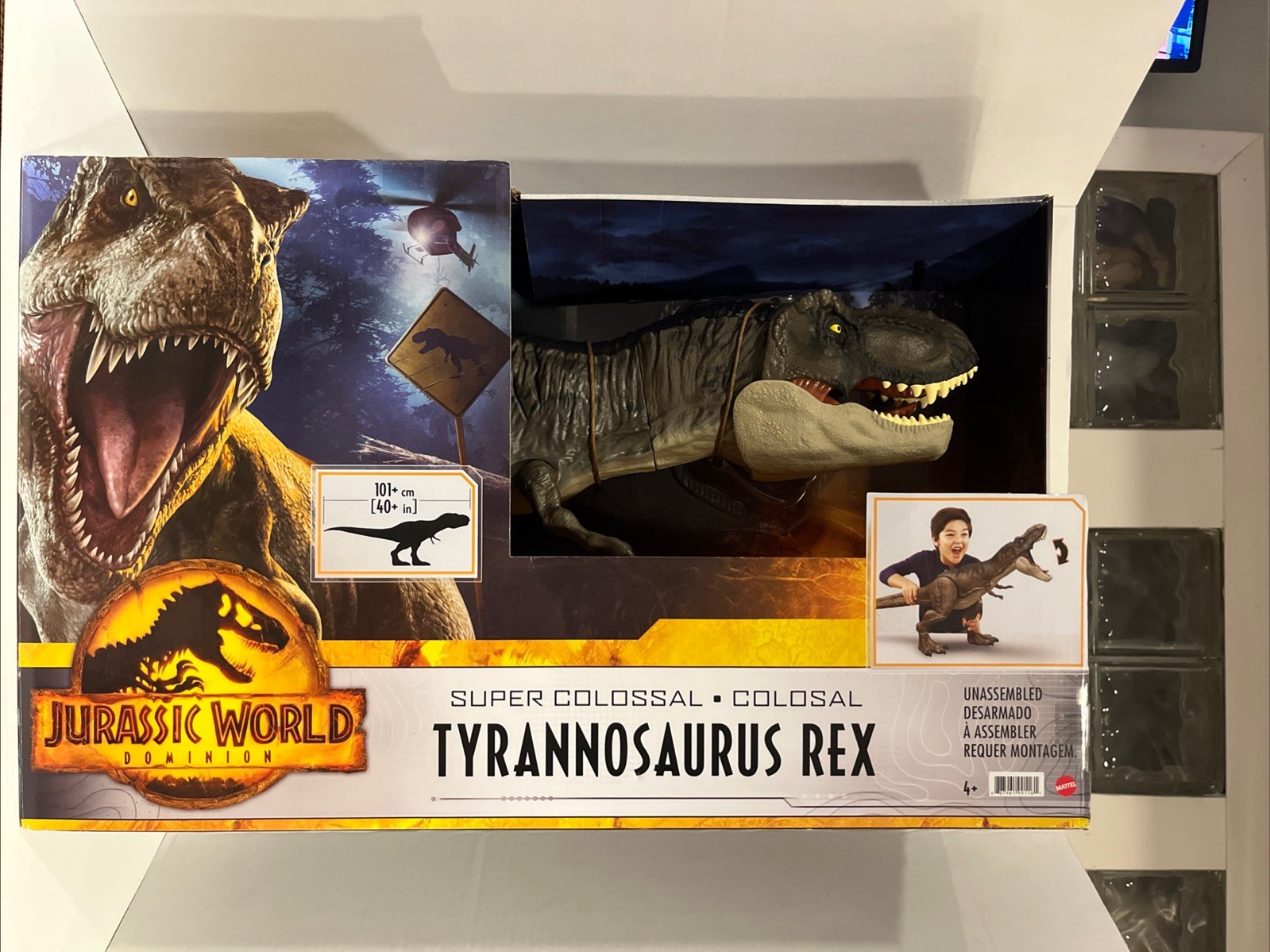 Dinosauro giocattolo Jurassic World Dominion Super Colossal Tyrannosaurus Rex (40") NUOVO!