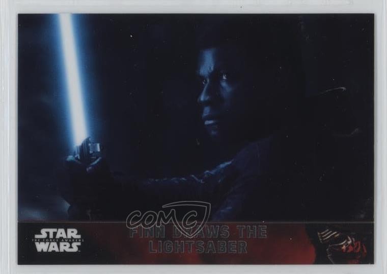 2016 Topps Star Wars: The Force Awakens Chrome Finn Draws the Lightsaber #90 0c3