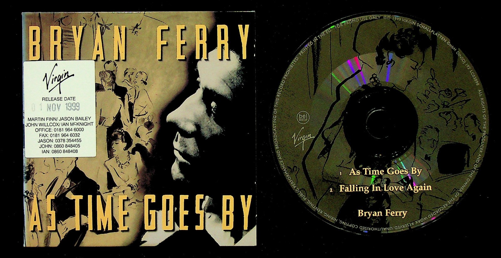 Bryan Ferry - As Time Goes By - Rare PROMO CD Single - 1999