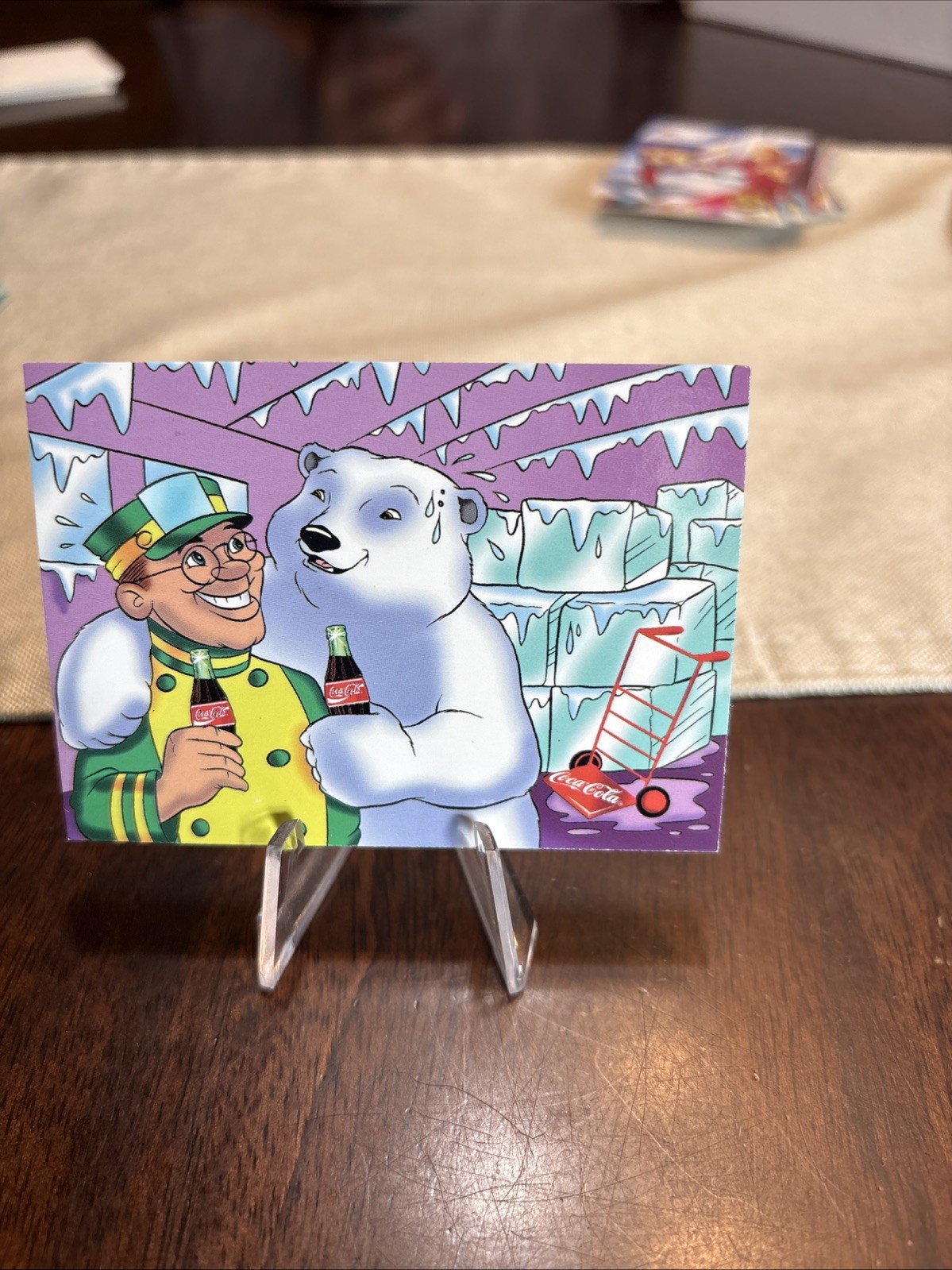 1996 Coca-Cola Polar Bears Trading Card #6 South Pole Vacation