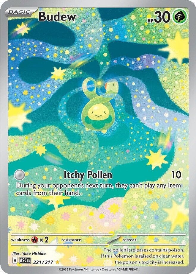 Budew - 221/217 Illustrazione Rara Eroi Ascesi ASC EN Gioco di Carte Pokemon 
