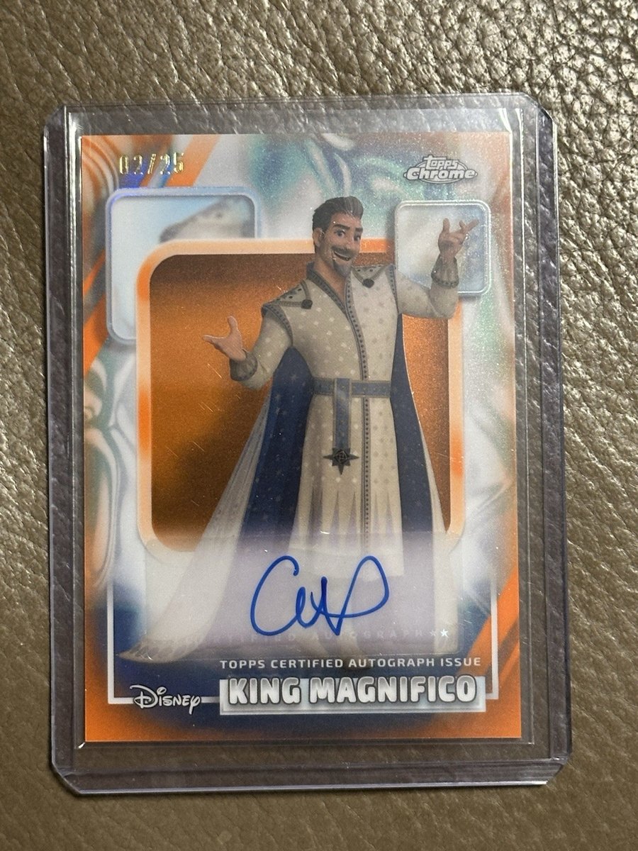 2026 Topps Chrome Disney King Magnifico Chris Pine Auto #/25 Orange Card Wish
