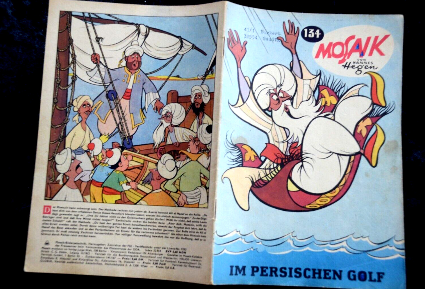 Originale MOSAIK Hannes Hegen Nr. 134 Nel Golfo Persico DDR