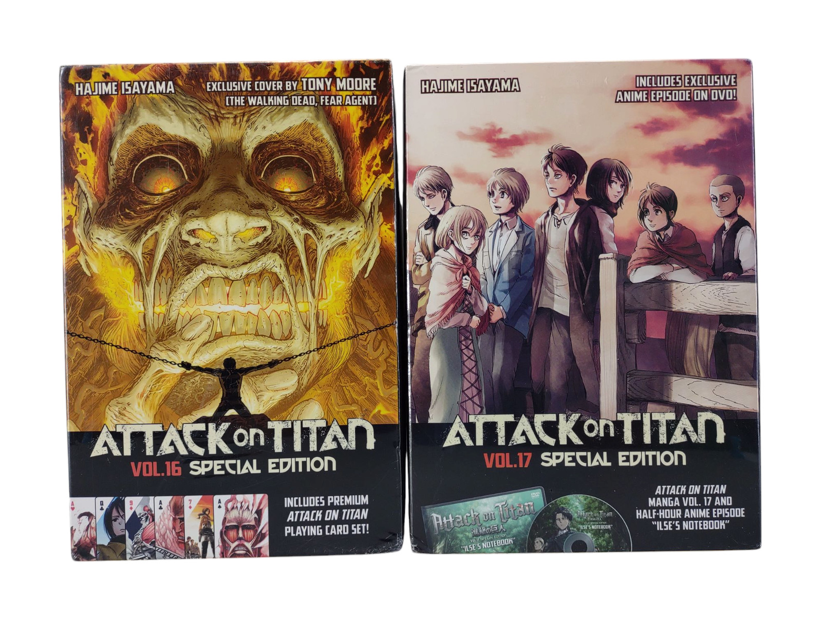 Attack On Titan Vol. Set carte da gioco 16 e 17 edizione speciale nuove sigillate