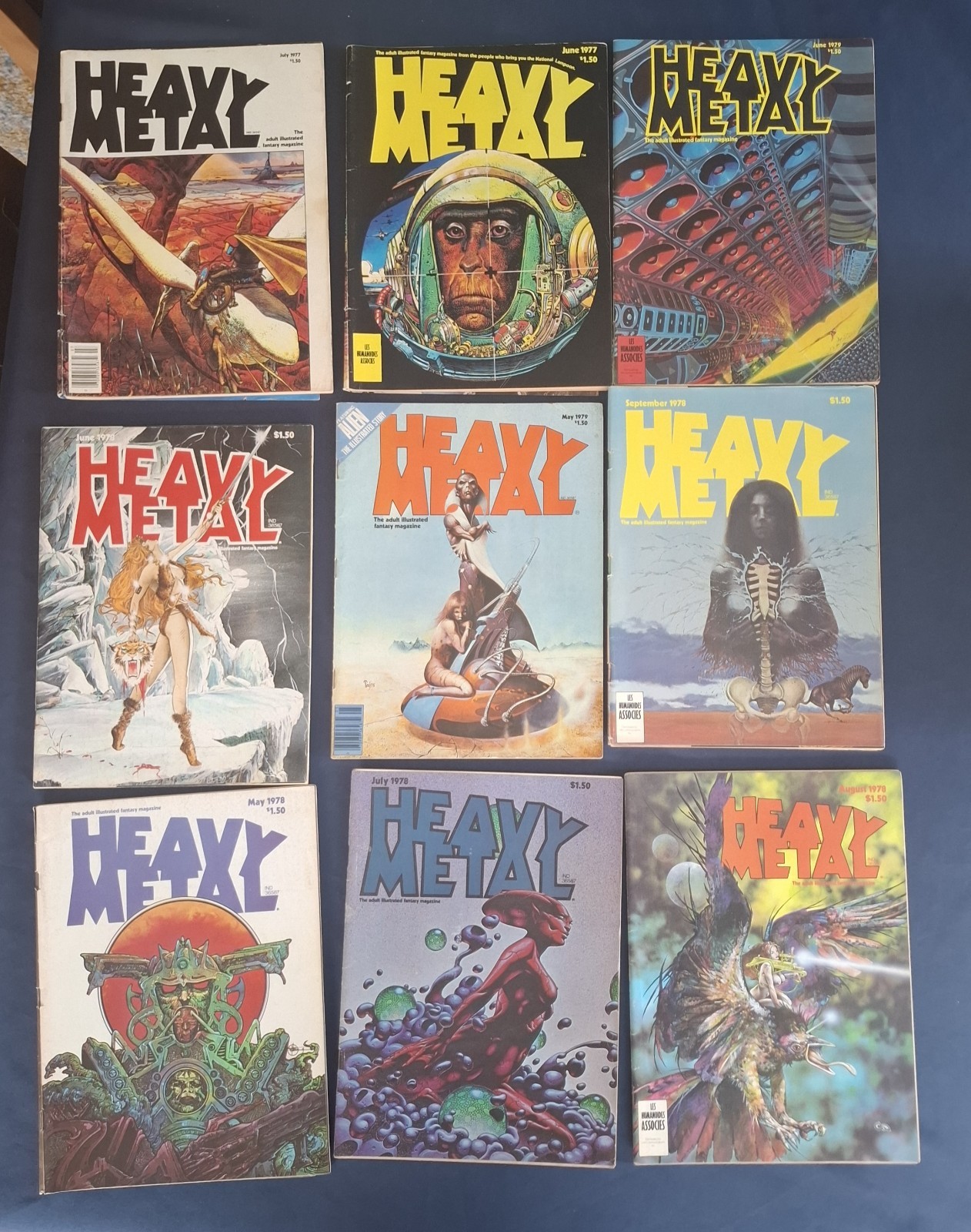 HEAVY METAL Magazine #3-#28  June 77- July 79 - 26 Issues, Low-Mid Reader Copies