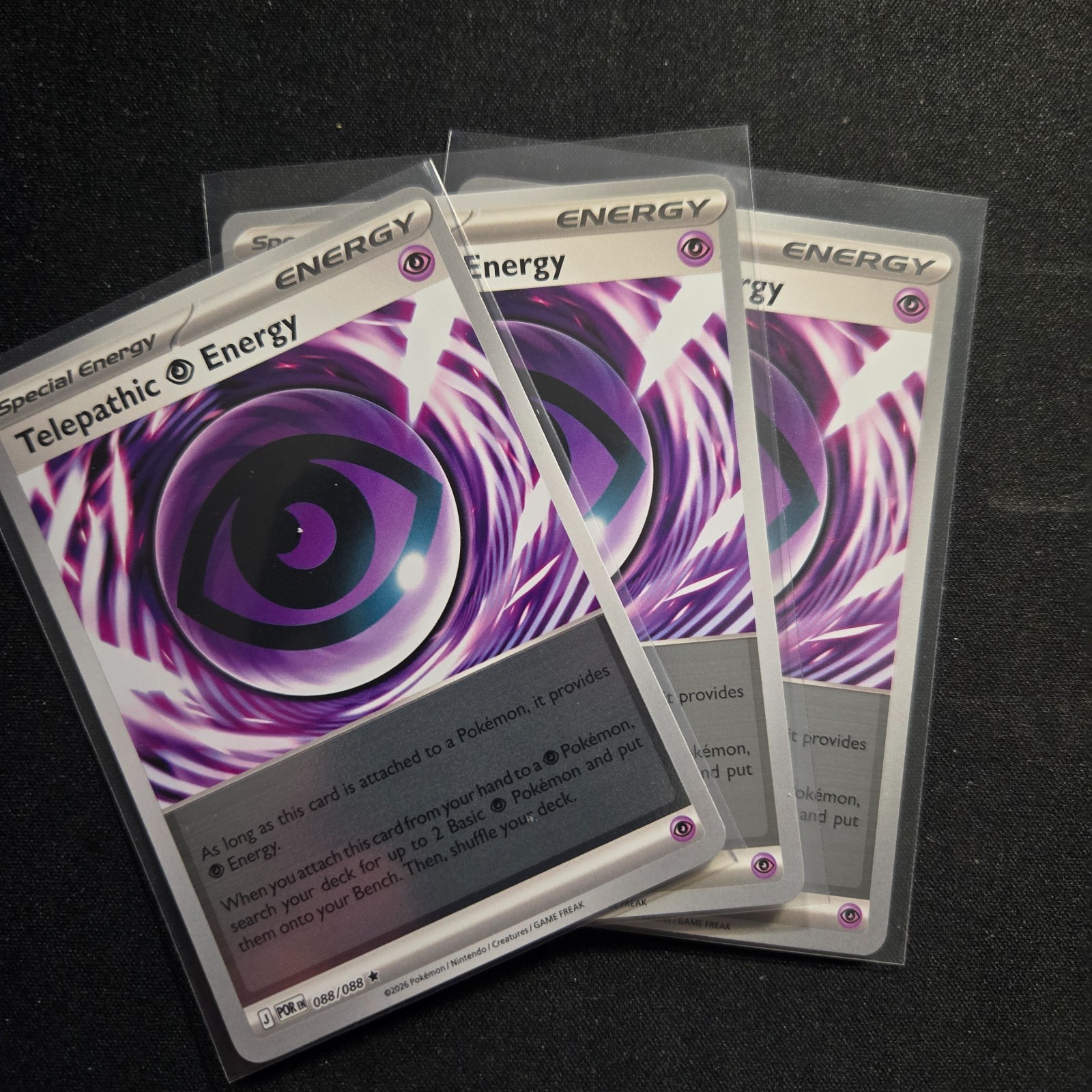 Pokemon TCG 3x Telepathic Energy 088/088 3 Reverse Holo Perfect Order NM