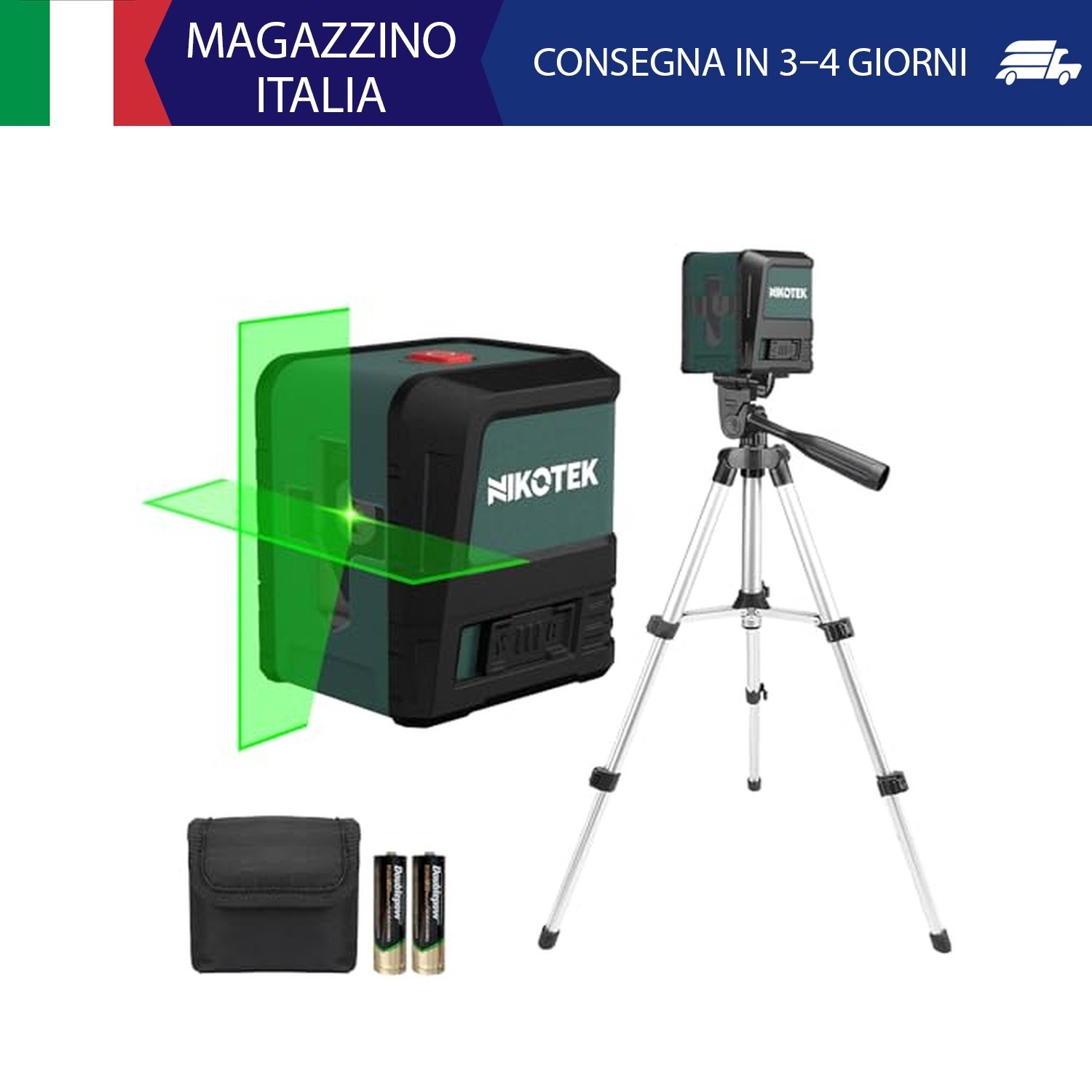 Livella Laser Autolivellante con Treppiede,NIKOTEK Livella Laser a Raggio Verde