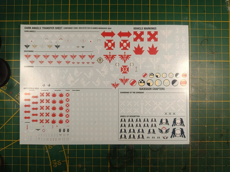 Planche de décalcomanies Dark angel