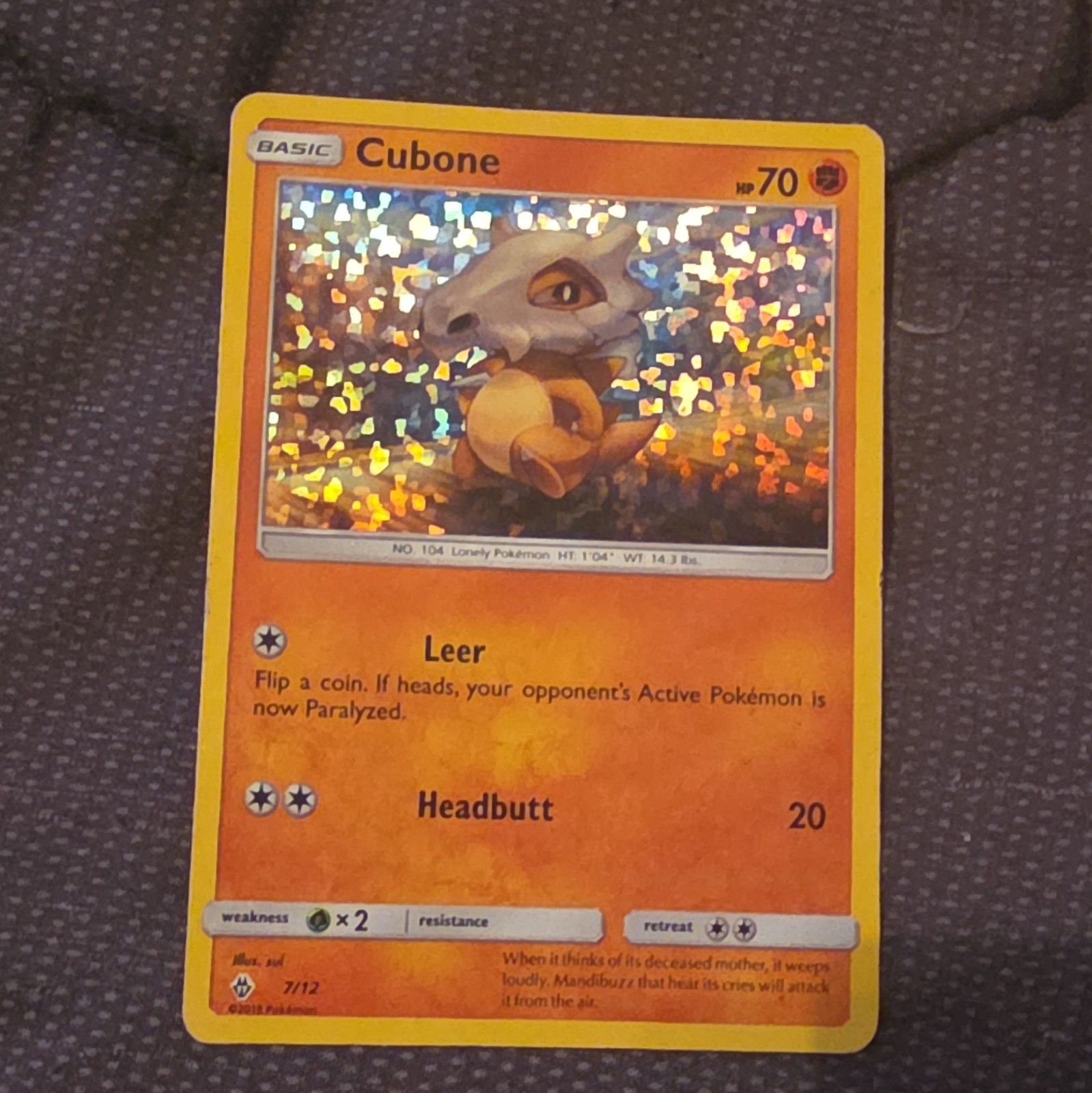 trading card singles 2018 McDonald's Holo Cubone.