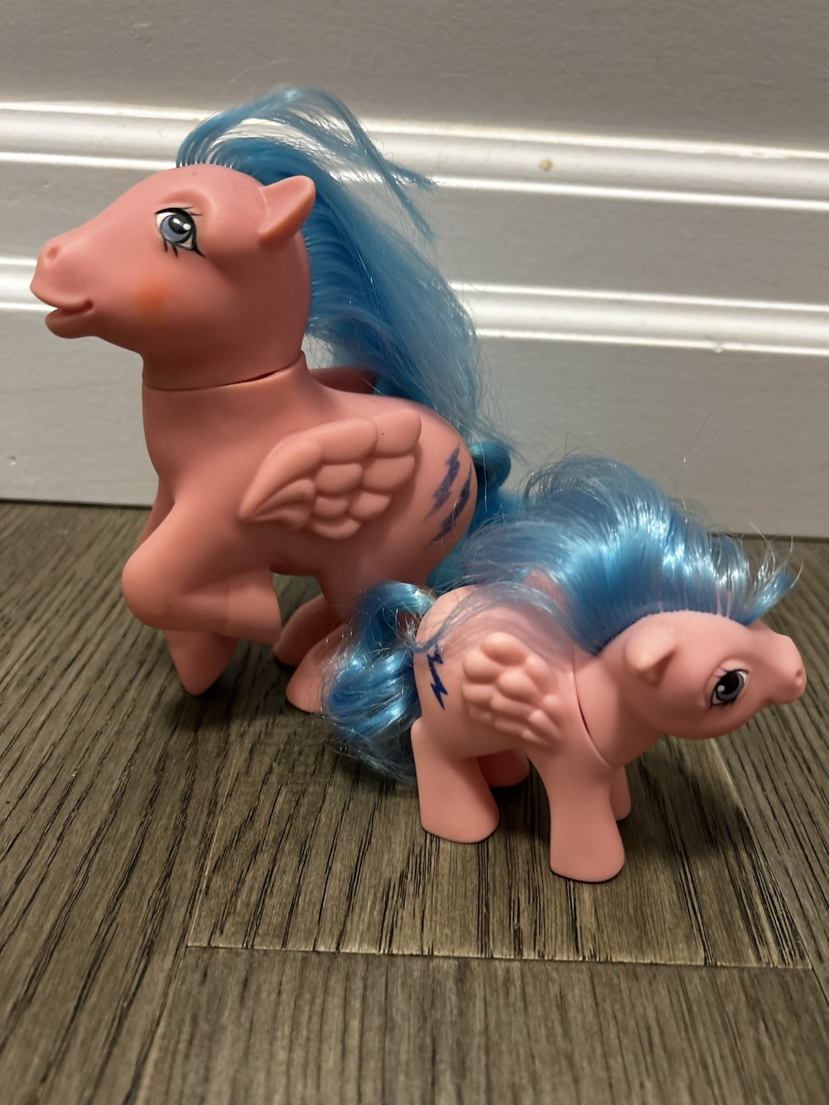 Vintage My Little Pony G1 Firefly Pegasus and Baby Pegasus Set Of 2