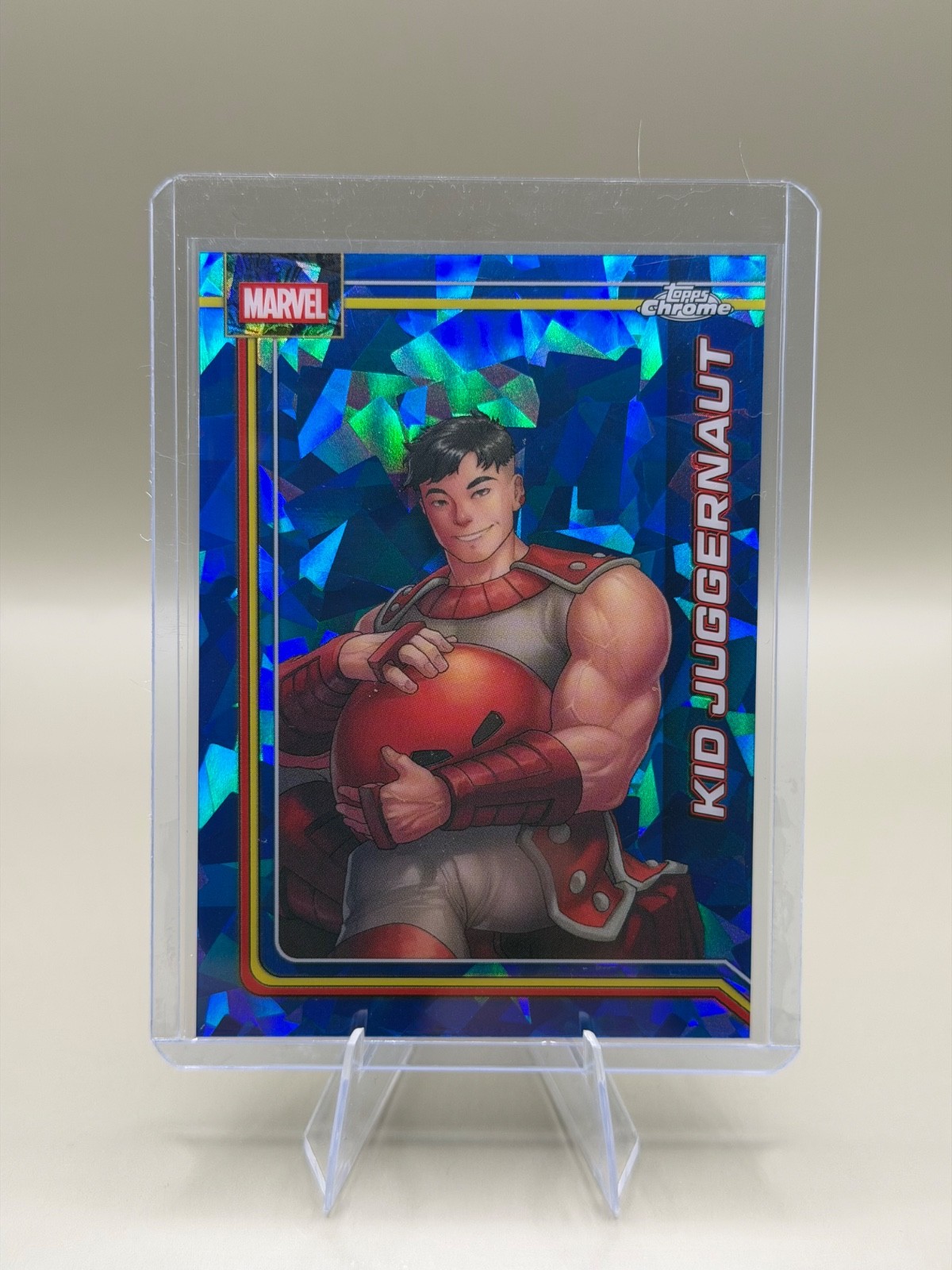 2026 Topps Chrome Marvel Comics Zaffiro #064 Bambino Juggernaut Blu Rifrattore