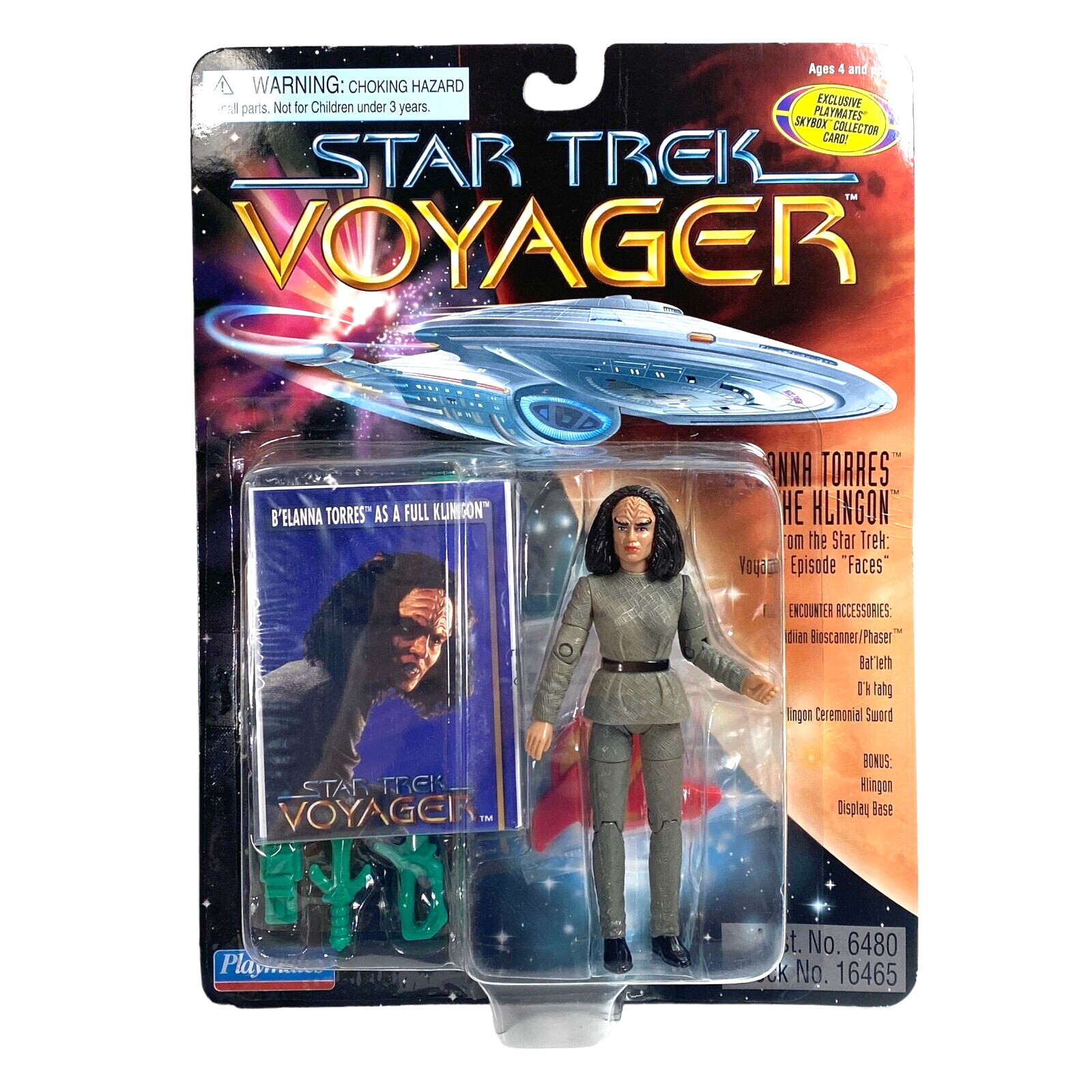 Figurina Playmates 1996 Star Trek Voyager B'ELANNA TORRES KLINGON #16465 ~ NUOVA MOC