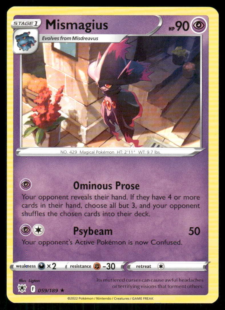 Pokemon Mismagio Radianza Astrale 059/189 R quasi nuovo/m