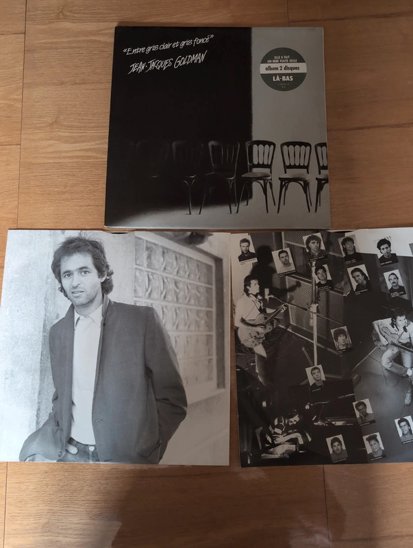 Disque vinyle goldman entre gris clair et gris foncé original 1987