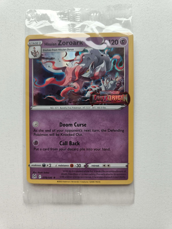 [Sealed] Pokemon Card Hisuian Zoroark F Stamped Sword & Shield Lost Origin Promo English