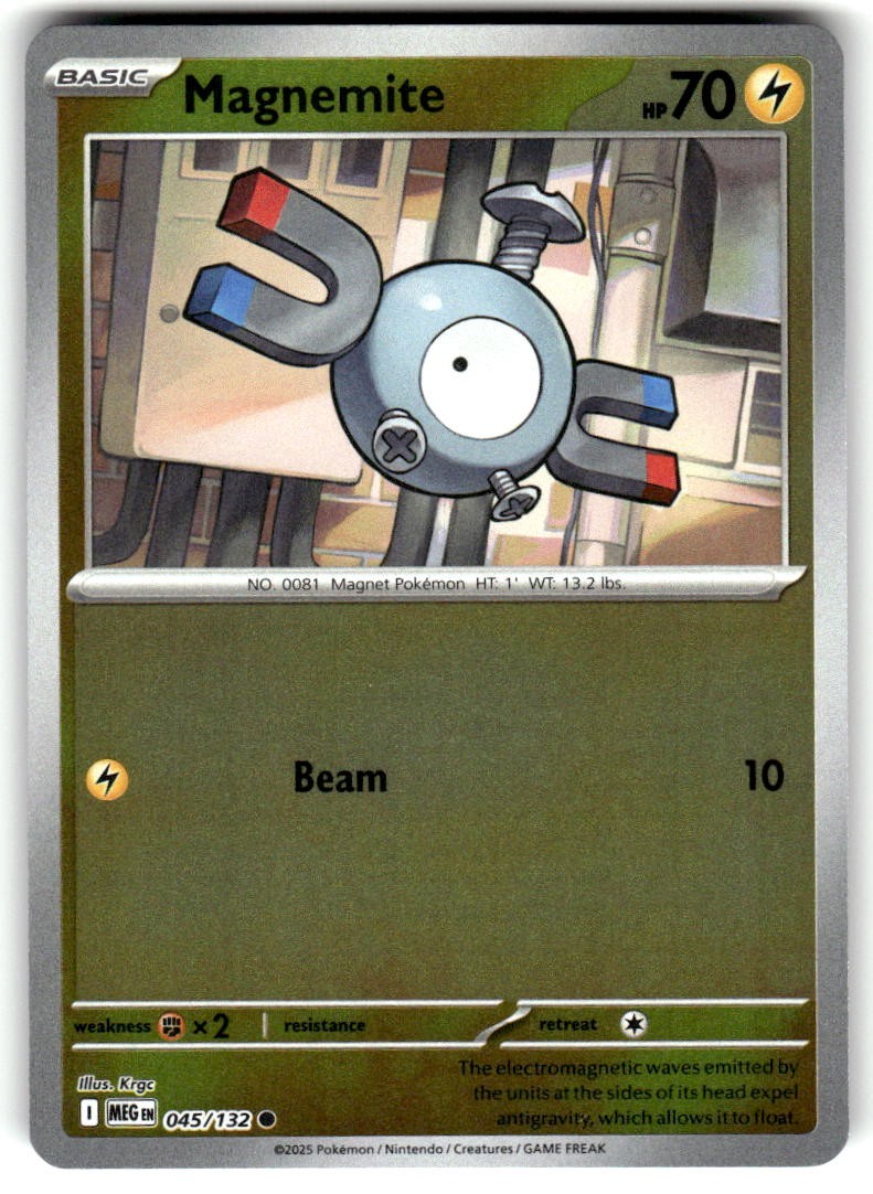 Magnemite Reverse Holo Common Mega Evolution 045/132 quasi nuovo