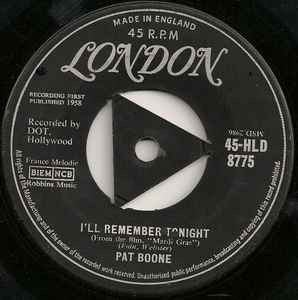Pat Boone - I'll Remember Tonight, 7", (Vinyl)