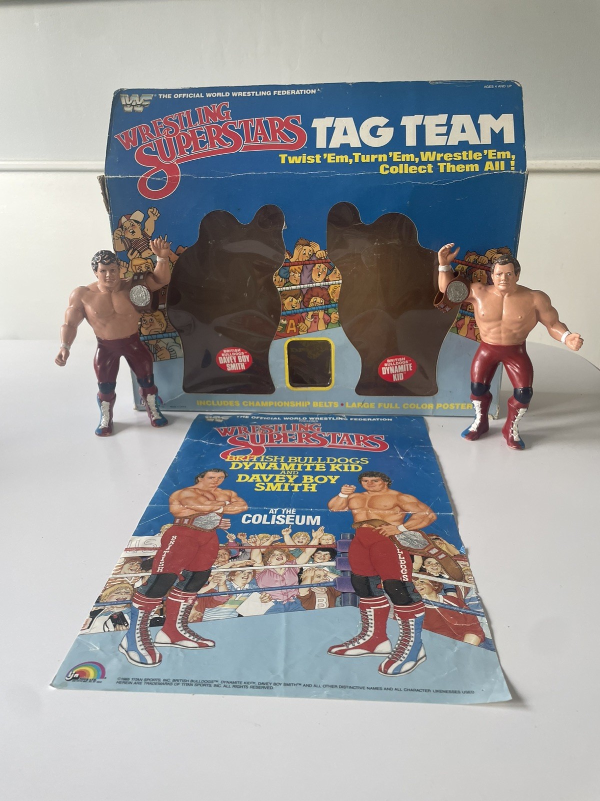 British Bulldogs Tag Team Set LJN WWF/WWE Wrestling Superstars Figure 1985
