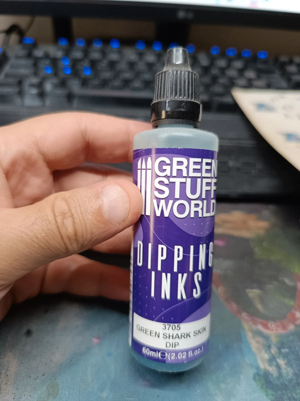 Peinture contraste green stuff word dipping inks green shark skin dip