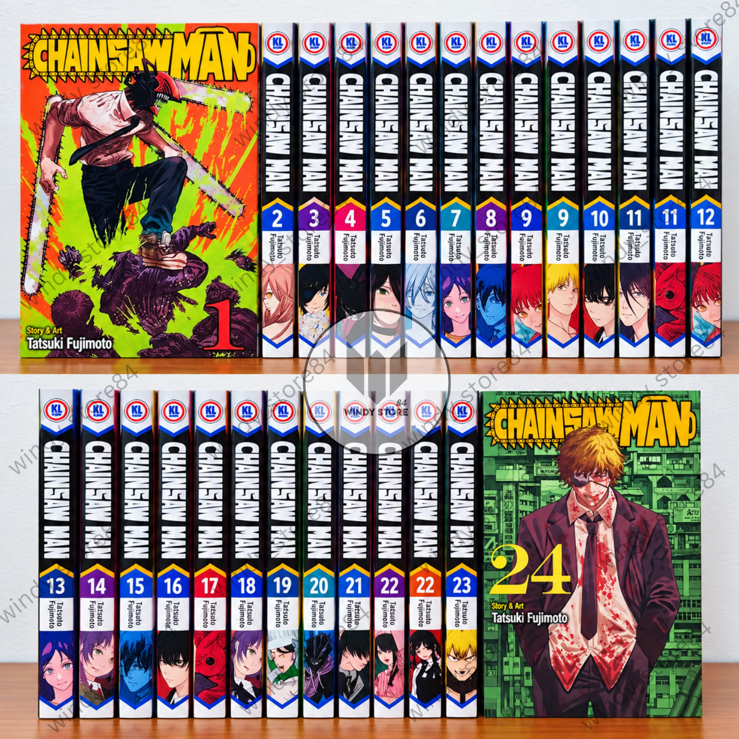 Motosega Uomo Manga Half/Full Set Vol. Fumetti Edizione Inglese 1-24 Nuovi -DHL