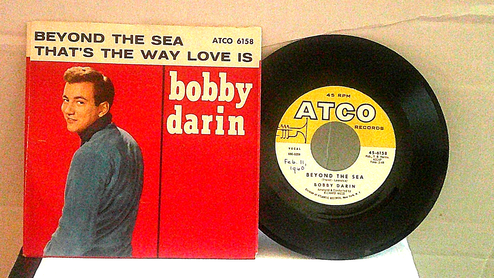 Bobby Darin,Atco,"Beyond The Sea"US,7"45 with P/S,1960 rock, wol, Mint-