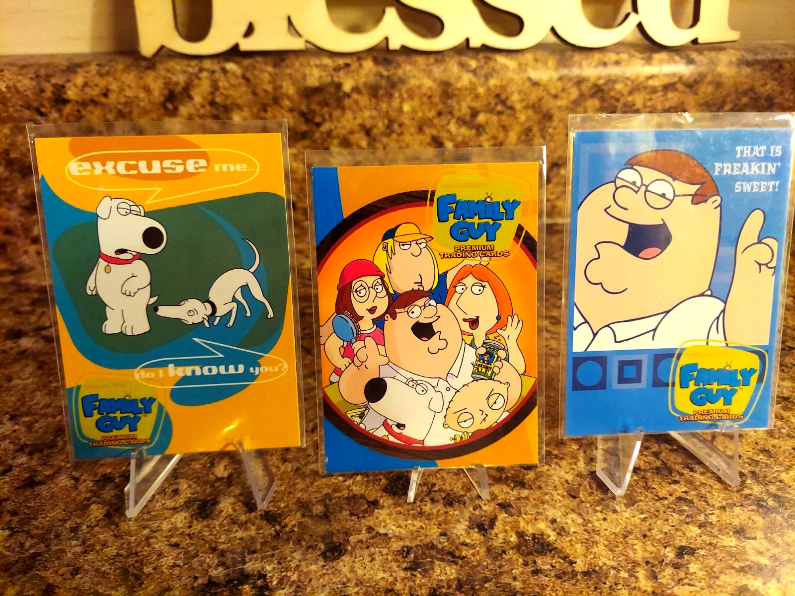 CARTE COLLEZIONABILI FAMILY GUY STAGIONE 1 CHASE PI P-UK & P2 INKWORKS 2005 "VEDI E LEGGI"
