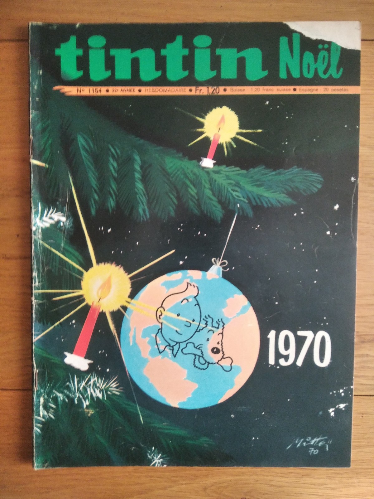 Le journal de Tintin n° 1154 , couverture Mittéï  ( Dargaud , 10/12/1970 )