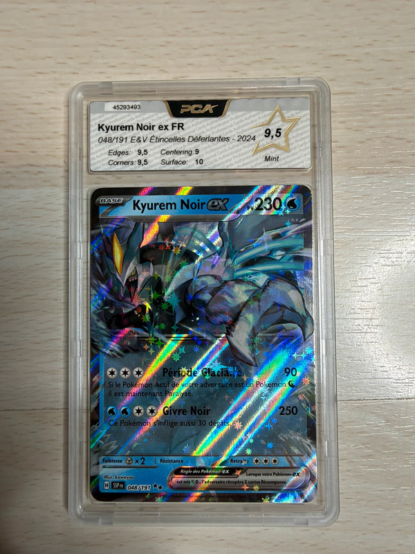 Carte Pokémon Kyurem Noir ex 048/191 Set Étincelles Déferlantes Série Écarlate & Violet PCA 9,5