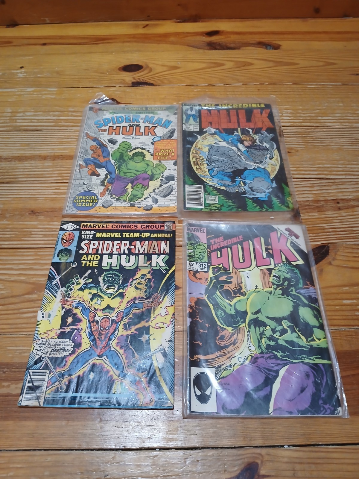 Lotto fumetti Marvel vintage (4) - Incredible Hulk #312 #344, Team-Up Annual #2