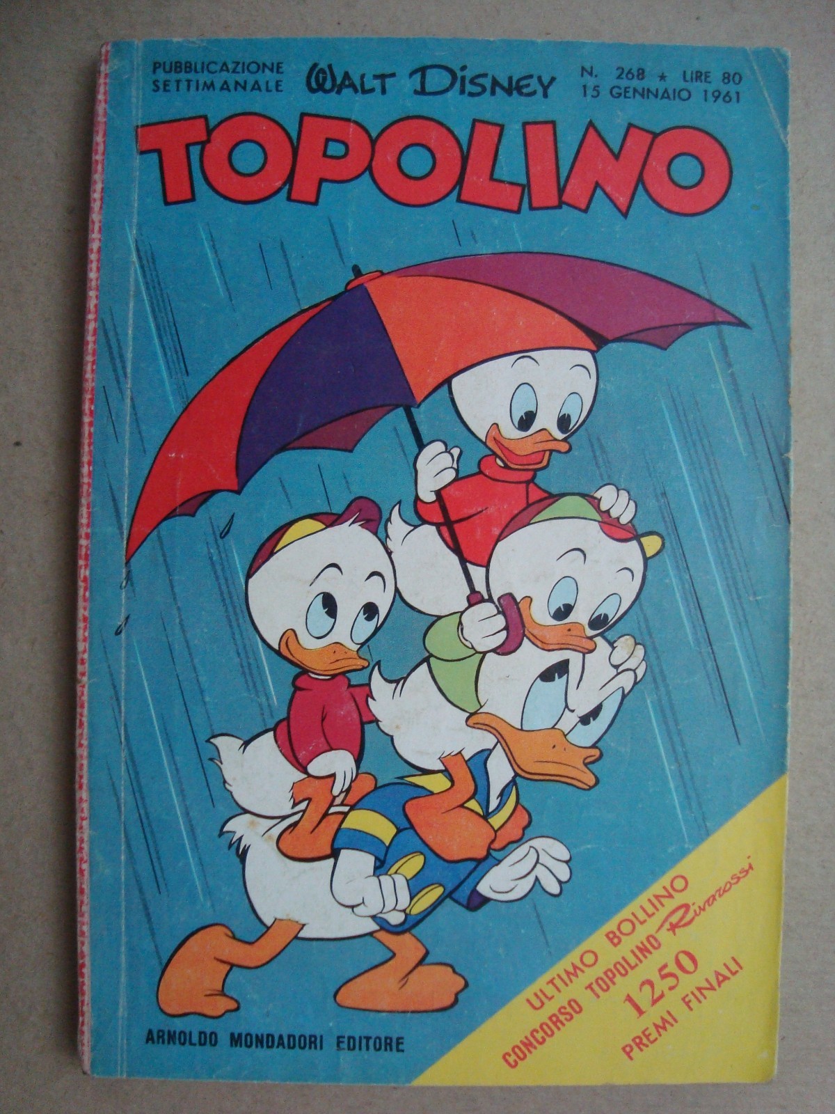 topolino libretto n° 268 ed.mondadori 1961
